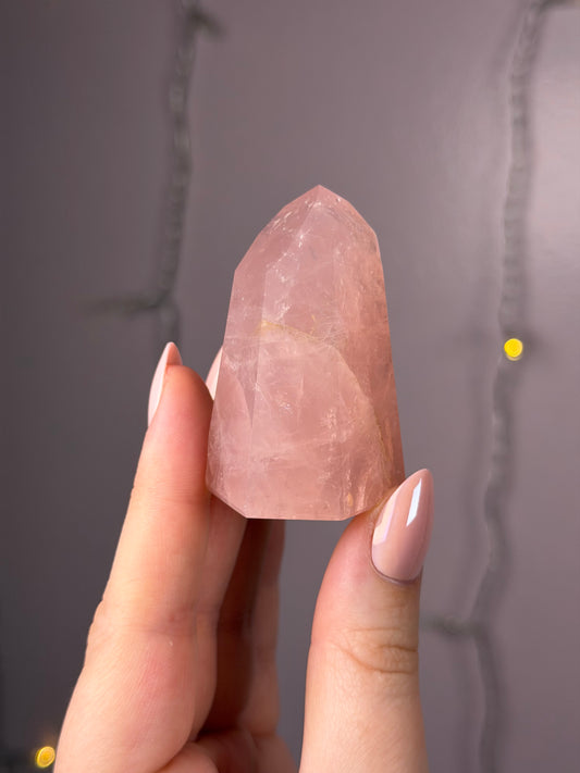Bubblegum Pink Rose Quartz Tower