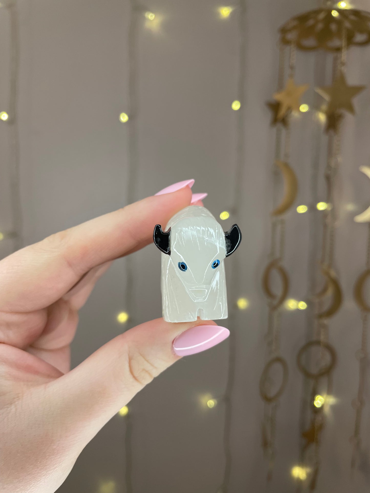White Onyx Buffalo Carving **will be restocking**