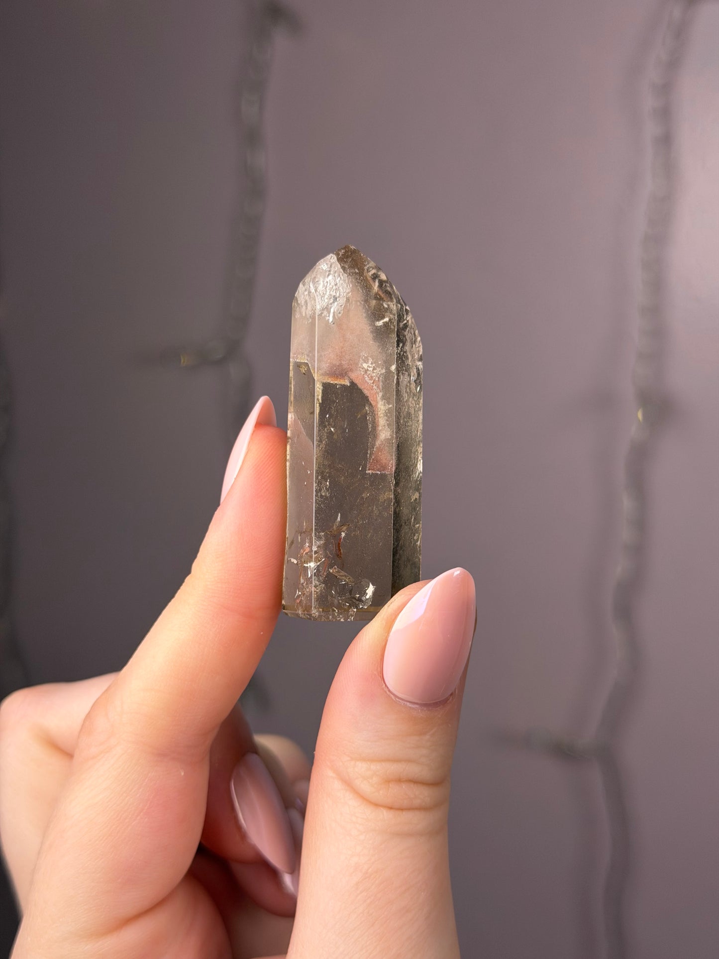 Smoky Pink Garden Quartz Tower