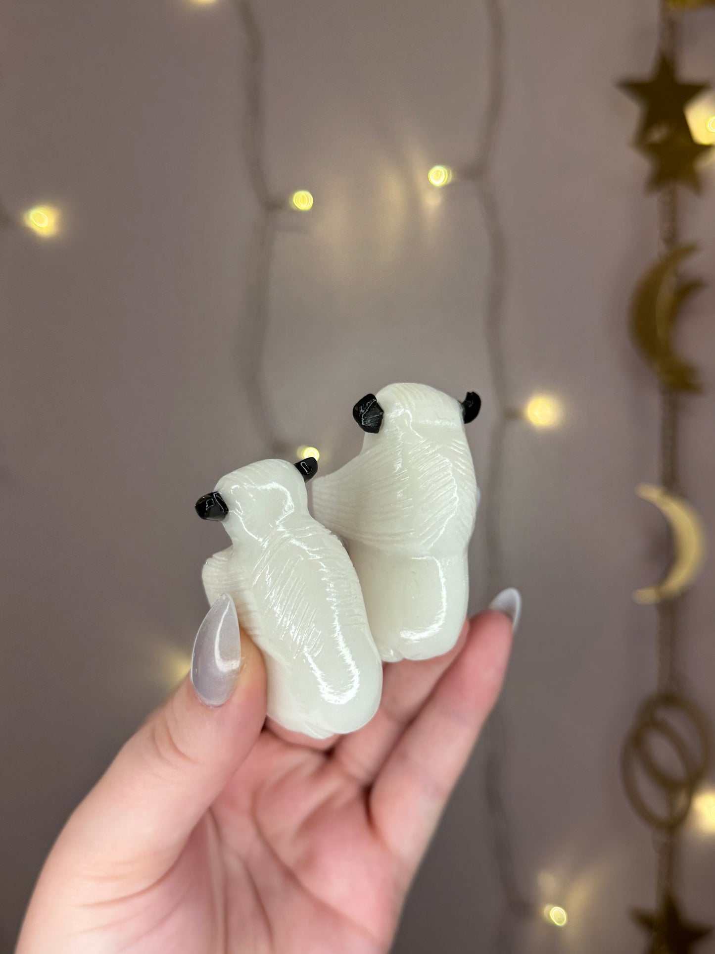 White Onyx Buffalo Carving