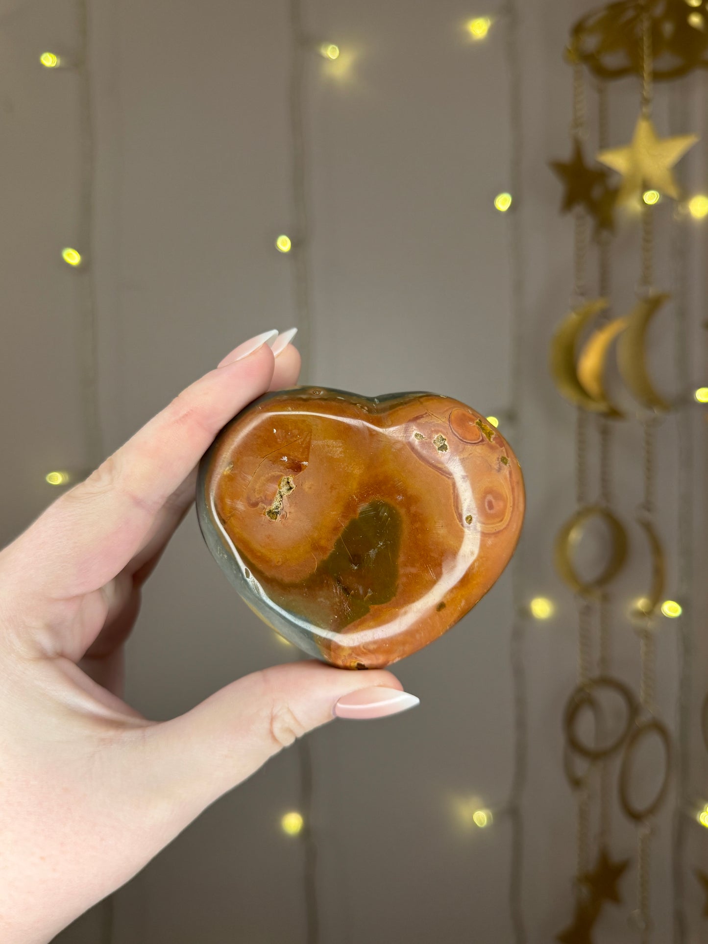 Polychrome Jasper Puffy Heart