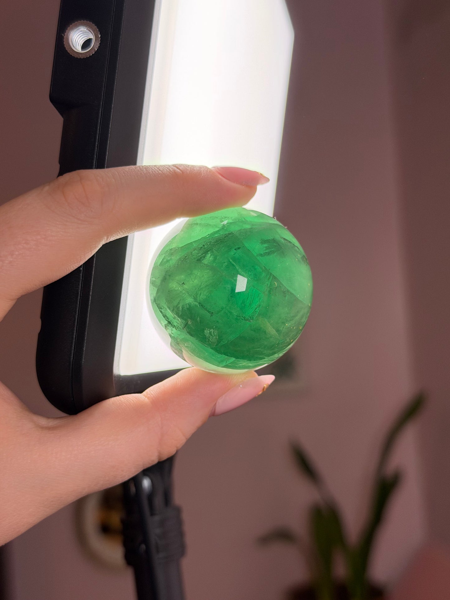Juicy “Green Apple” Fluorite Sphere