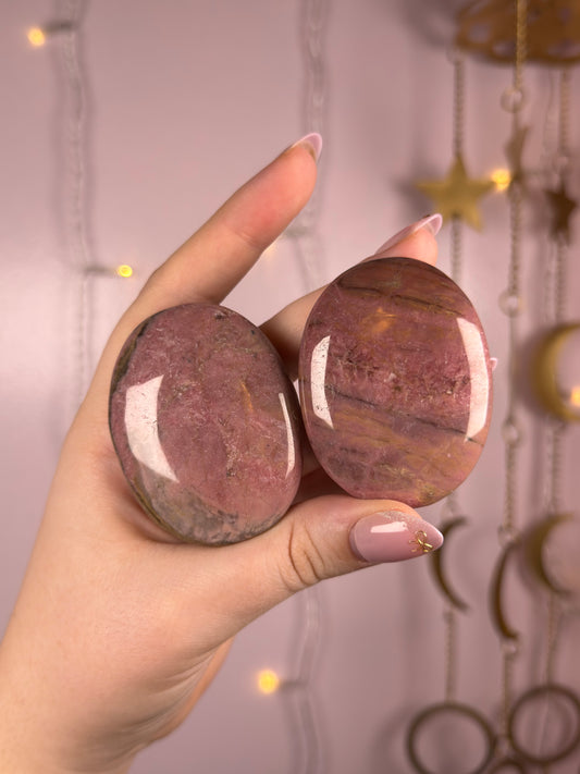 Mystery Pink Rhodonite Palmstone