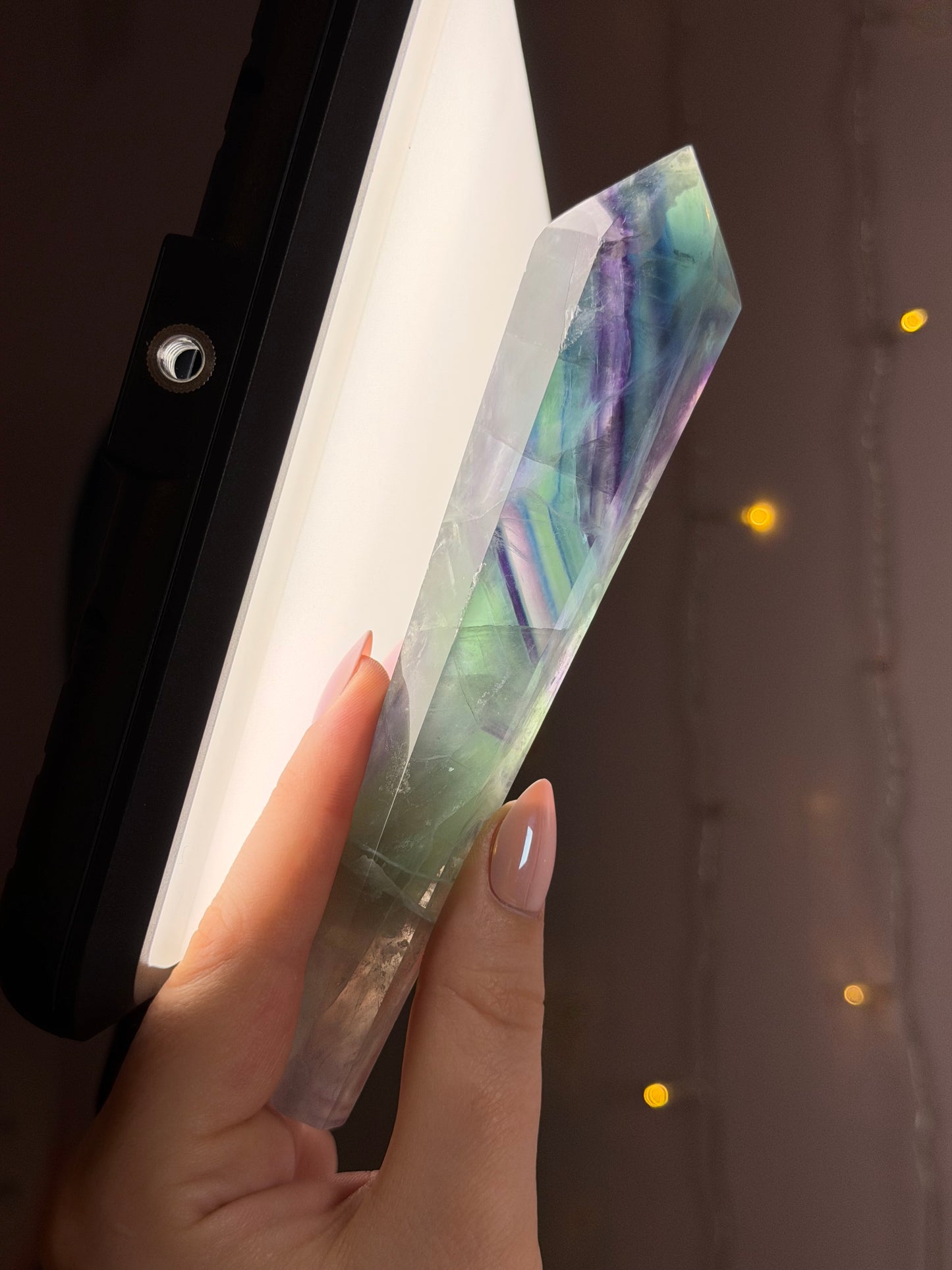 Fluorite Wand E (banded green/blue/purple)