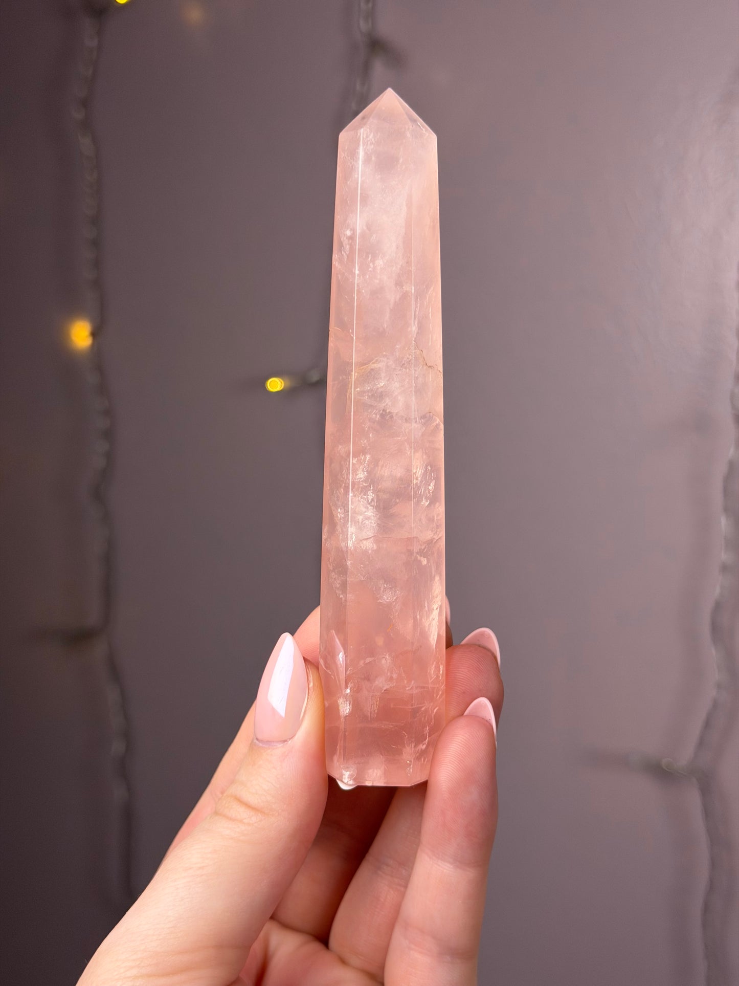 Juicy Faceted Rose Quartz Tower