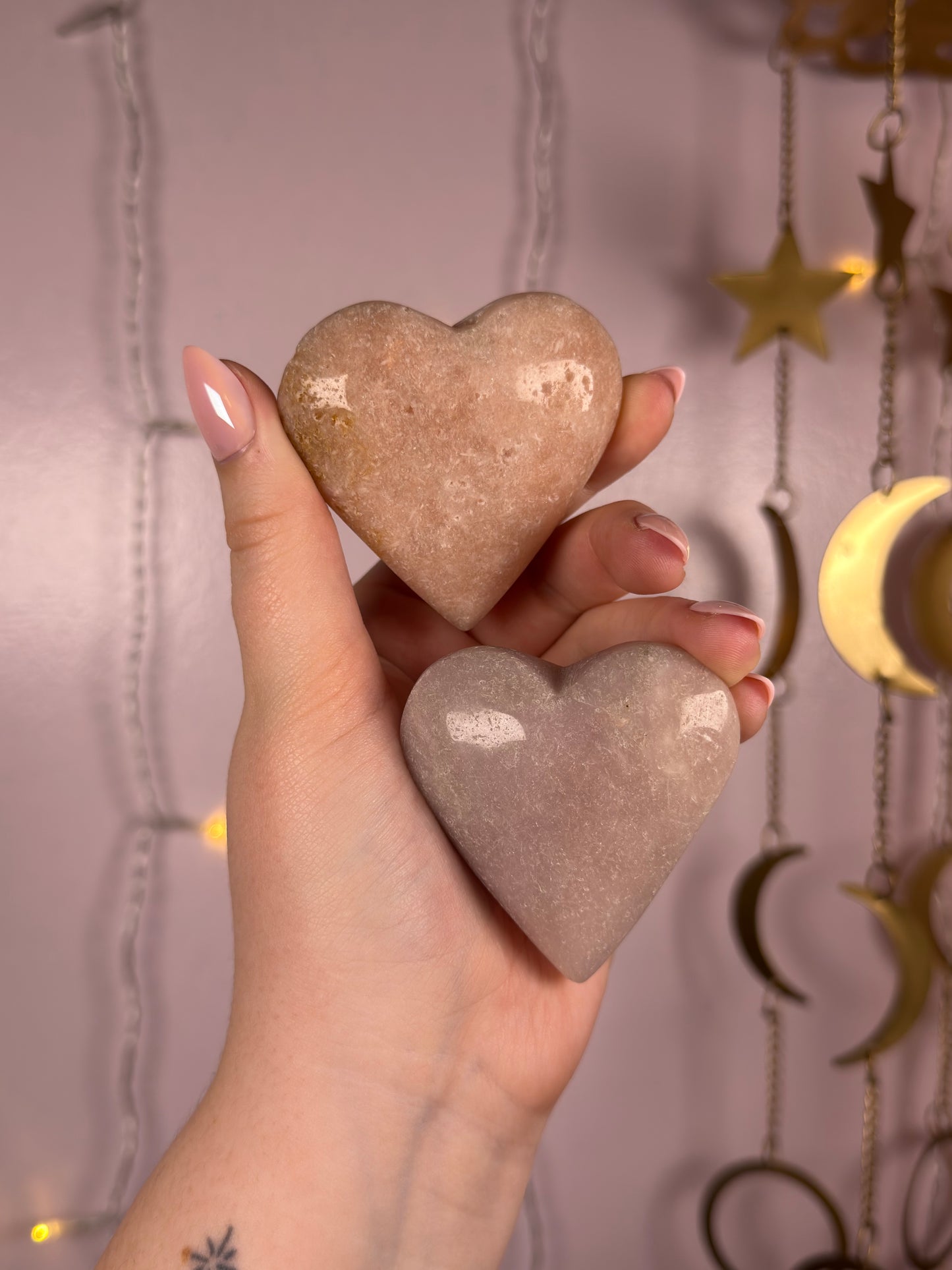 Sparkly Pink Amethyst Hearts- You Choose