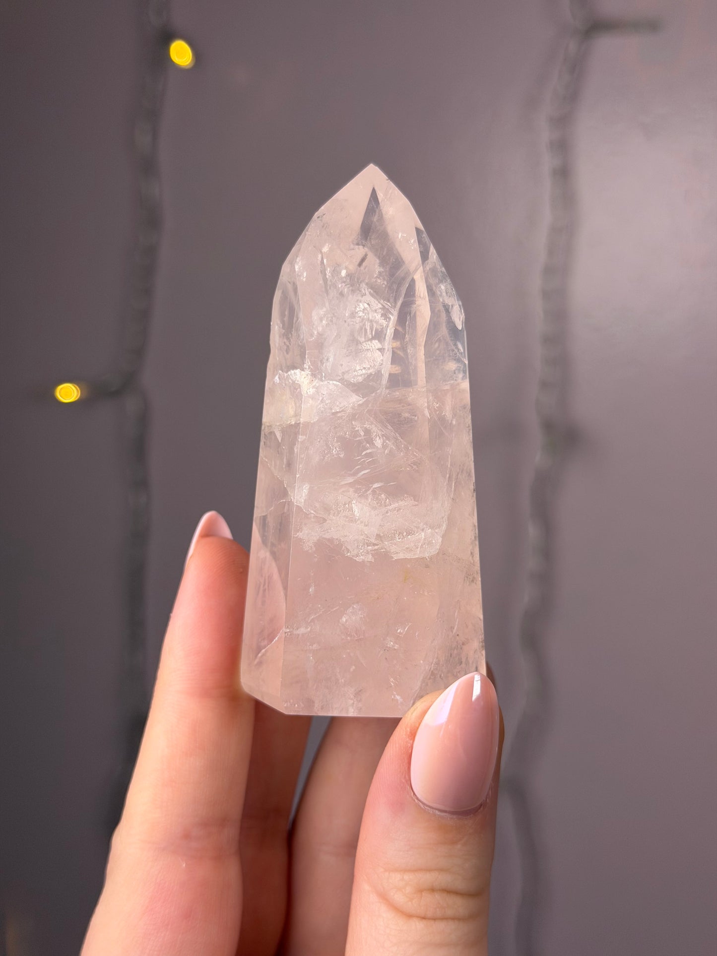 Clear & Gemmy Rose Quartz Tower