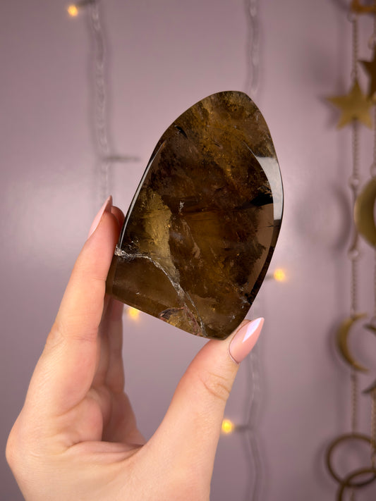 Standing Smoky Garden Quartz Freeform