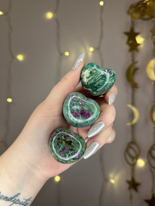 Ruby & Fuchsite Heart