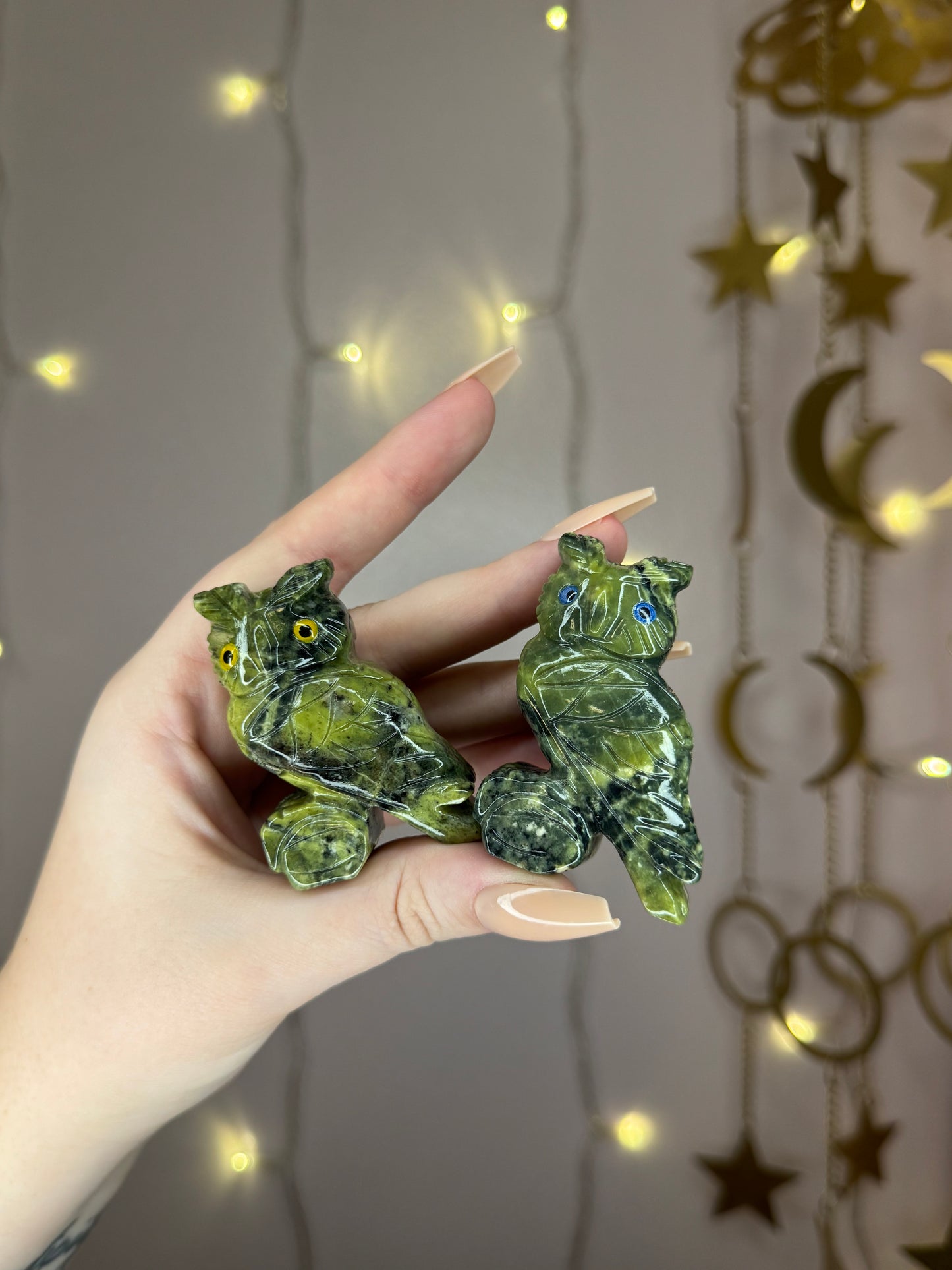 Serpentine Owl Carving