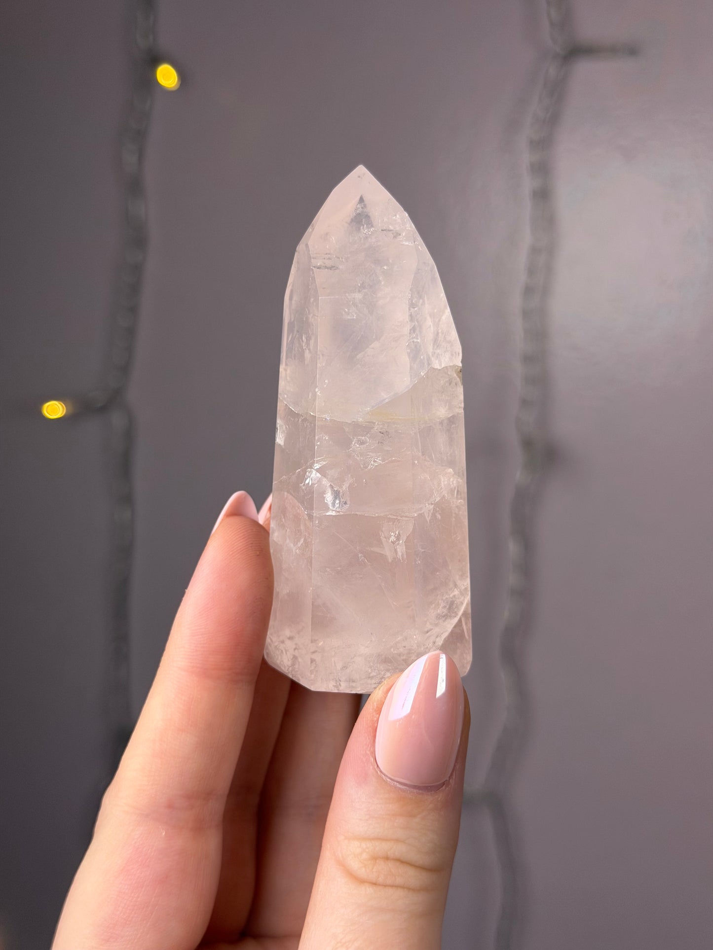 Clear & Gemmy Rose Quartz Tower