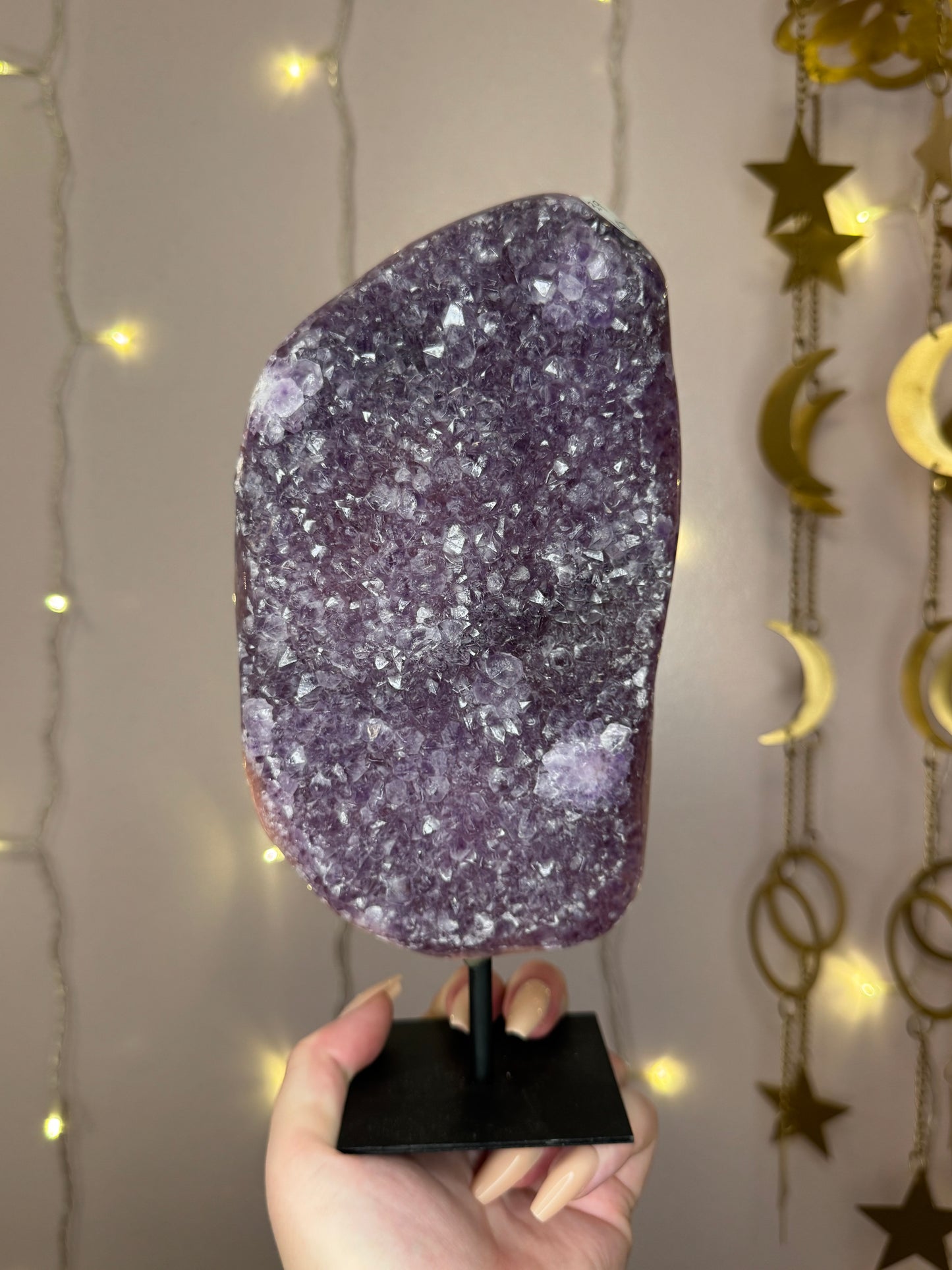 Amethyst On Black Stand w/ Pink Jasper Banding