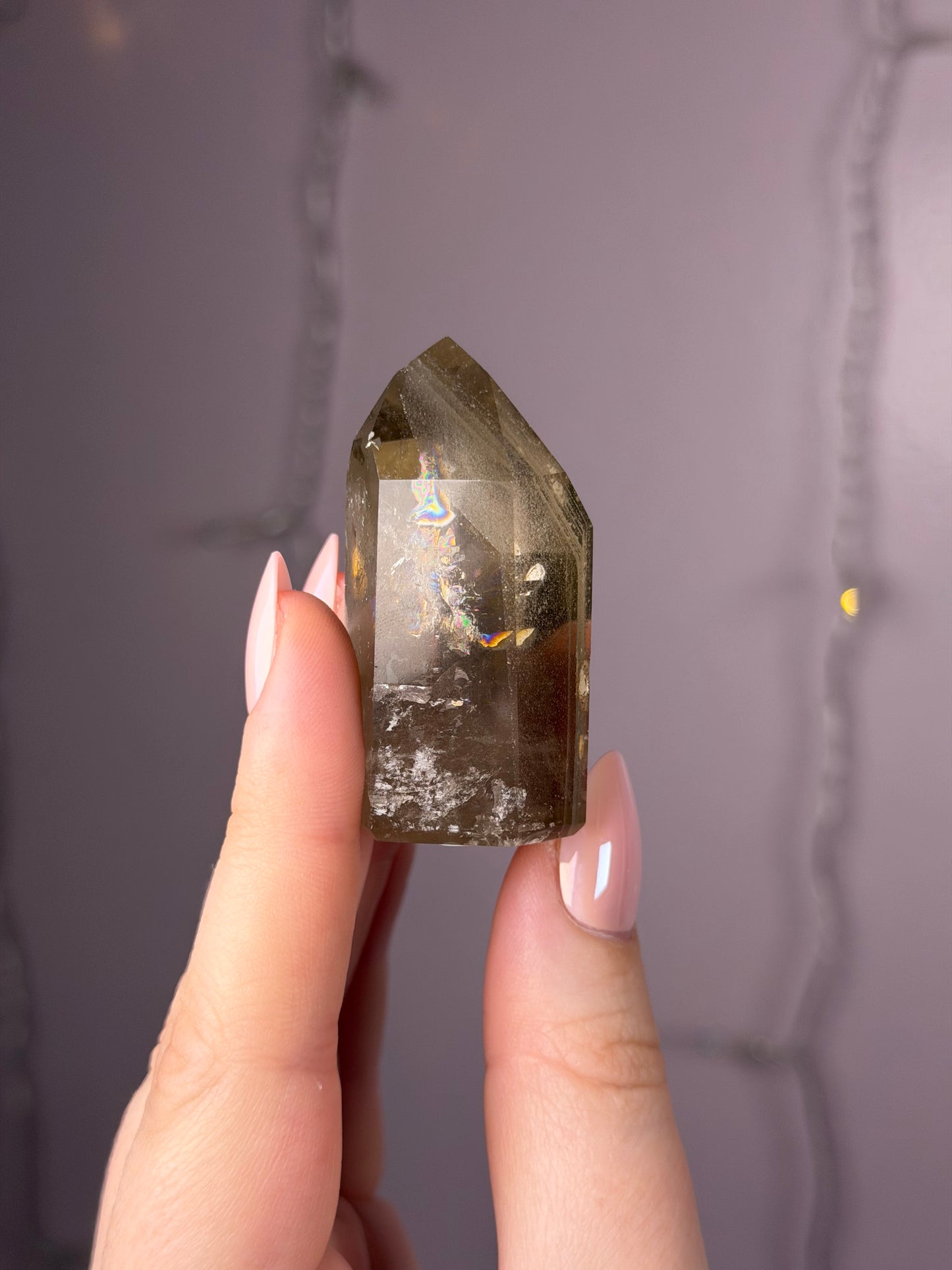 Smoky Grey/Green Garden Quartz Tower