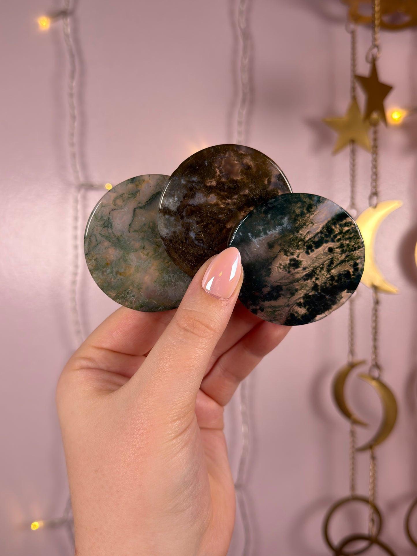 Mystery Moss Agate Disc