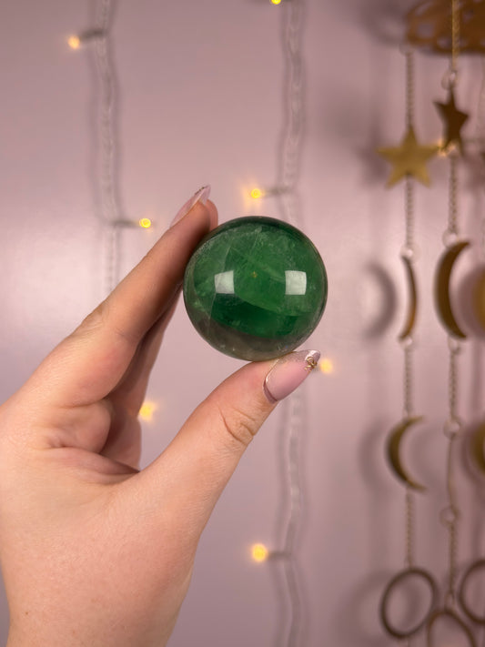 Juicy “Green Apple” Fluorite Sphere