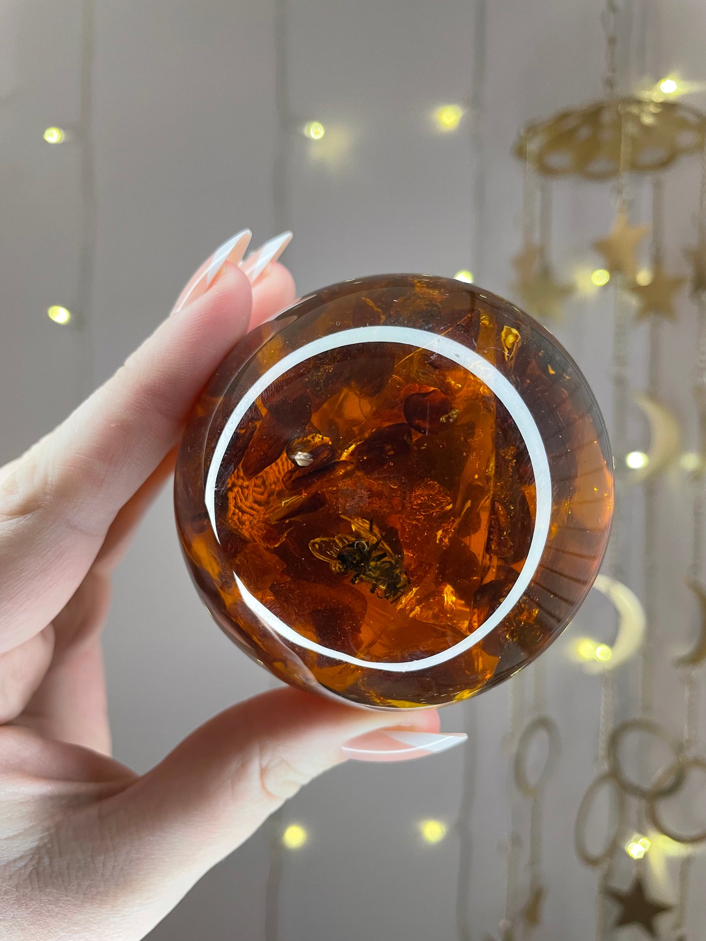 Genuine Baltic Amber Sphere x Bee (Large)