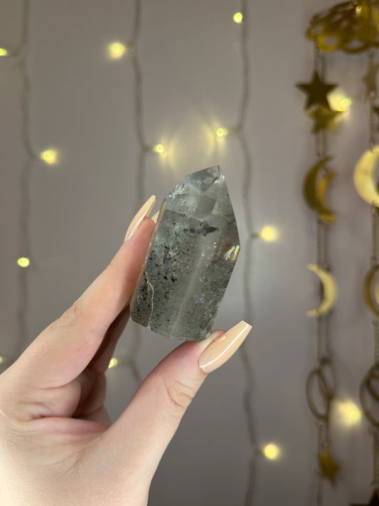 Phantom Quartz Tower w/ Hematite & Carbon