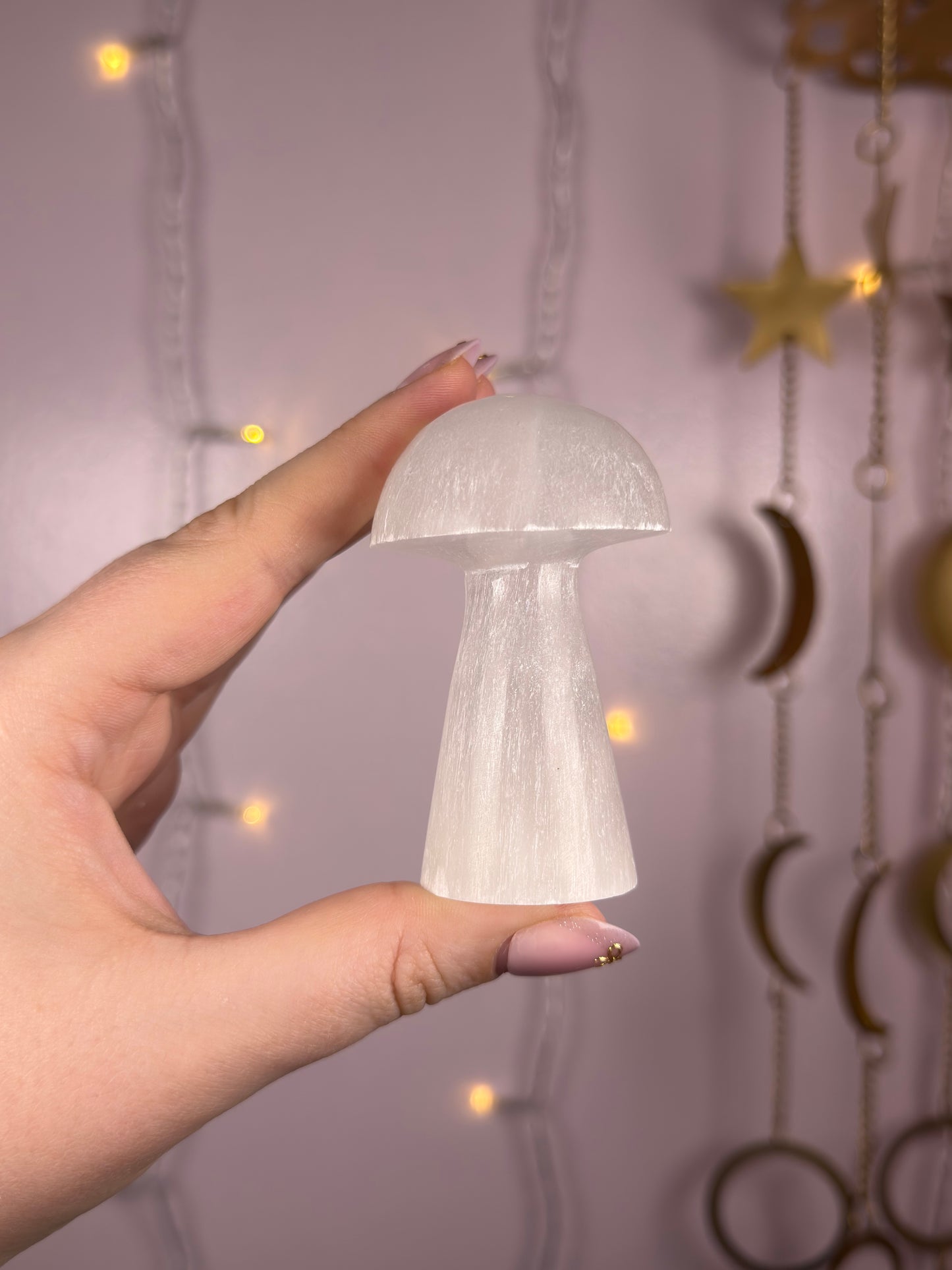 Selenite Mushroom Carving