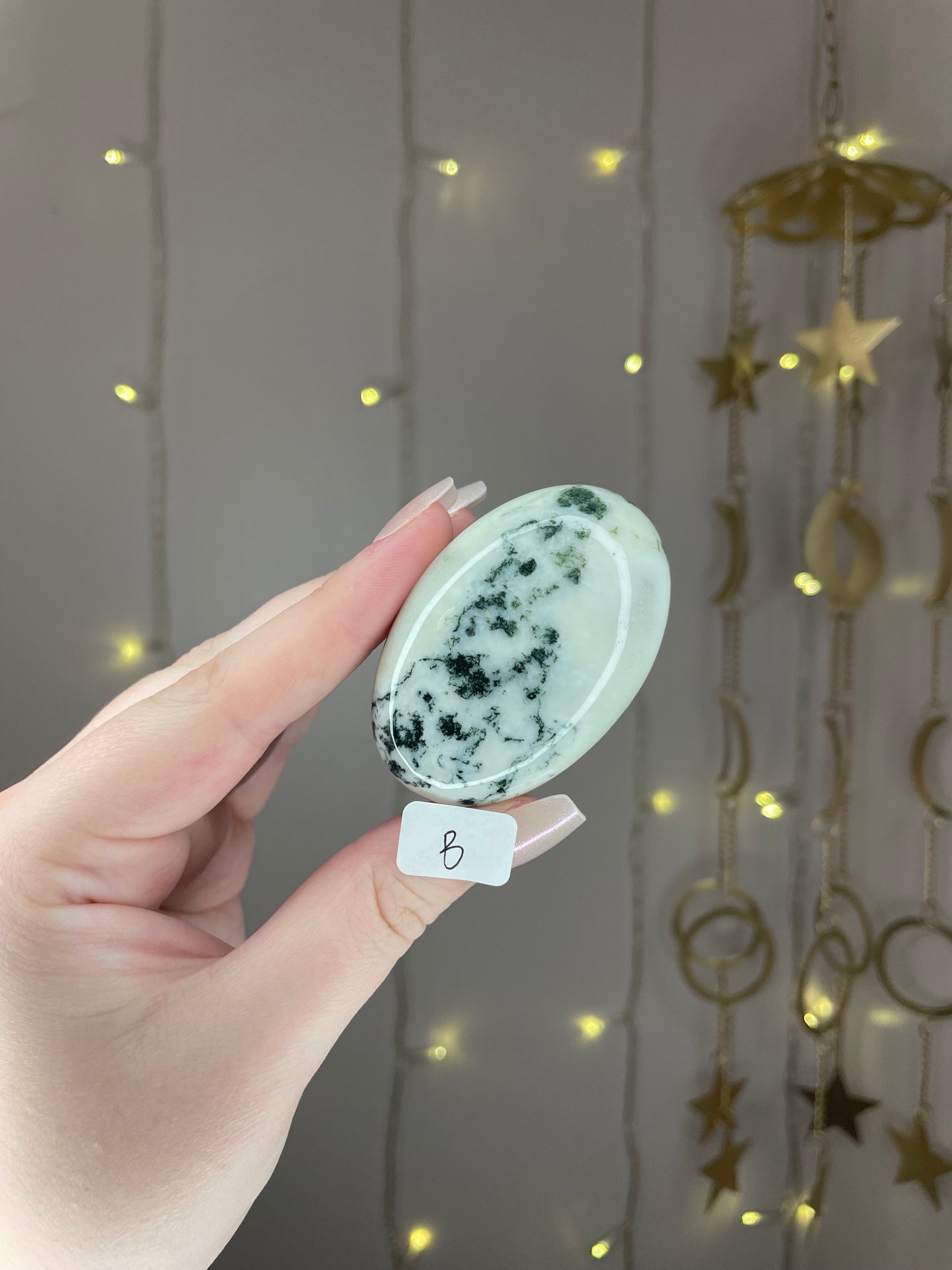 Moss Agate Palmstones- You Choose