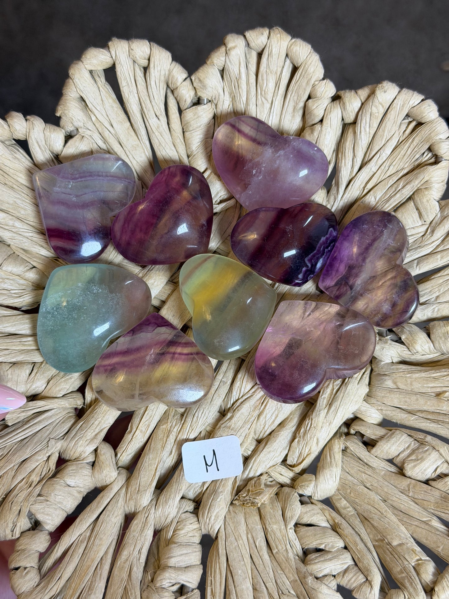 Candy Fluorite Hearts- You Choose Size