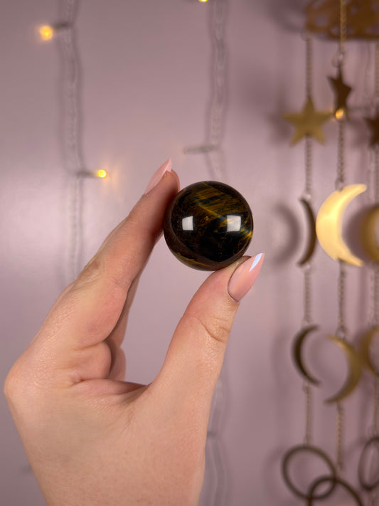 Blue & Gold Tigers Eye Sphere 10A