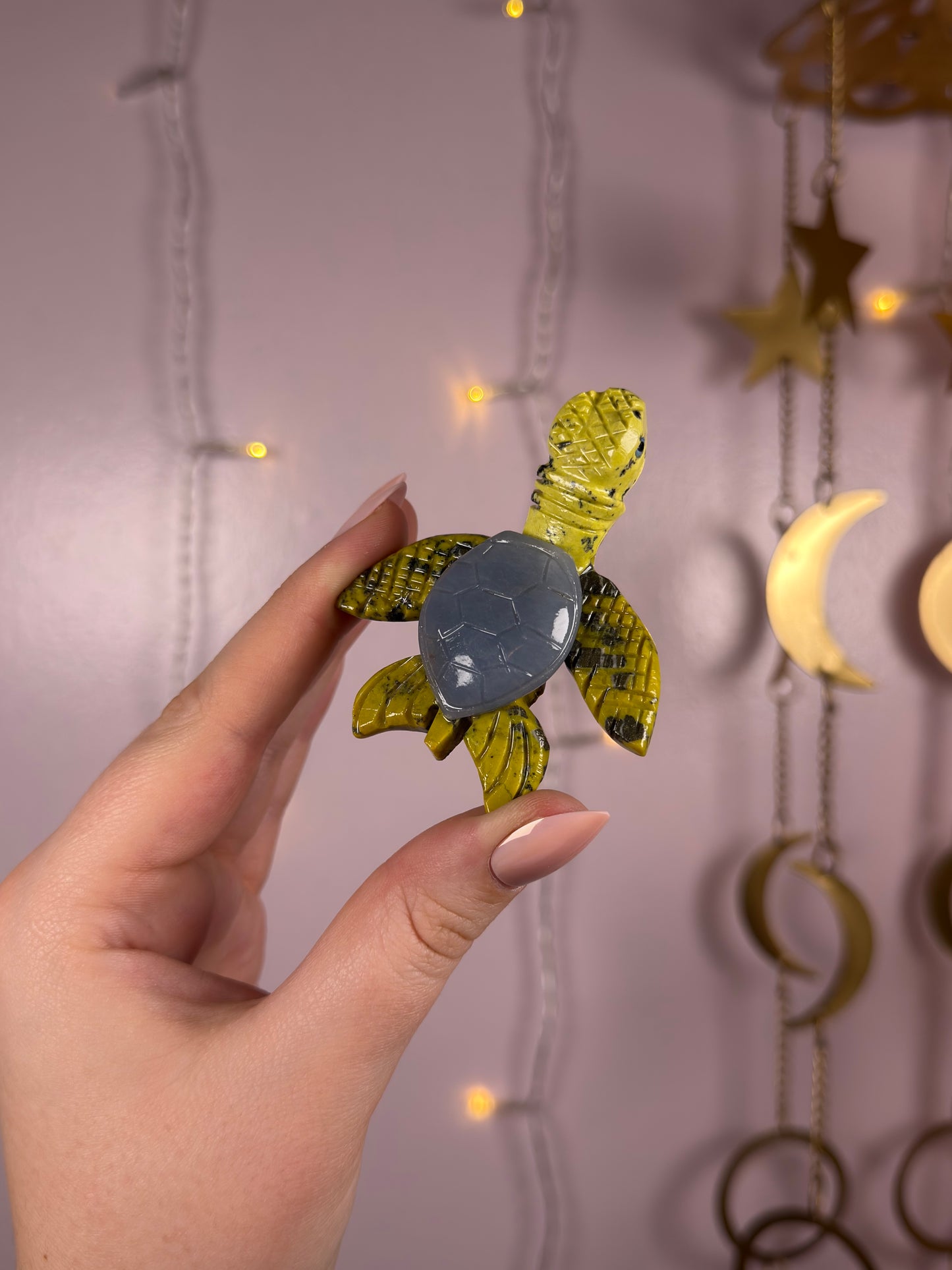 Mystery Serpentine x Angeline Sea Turtle Carving