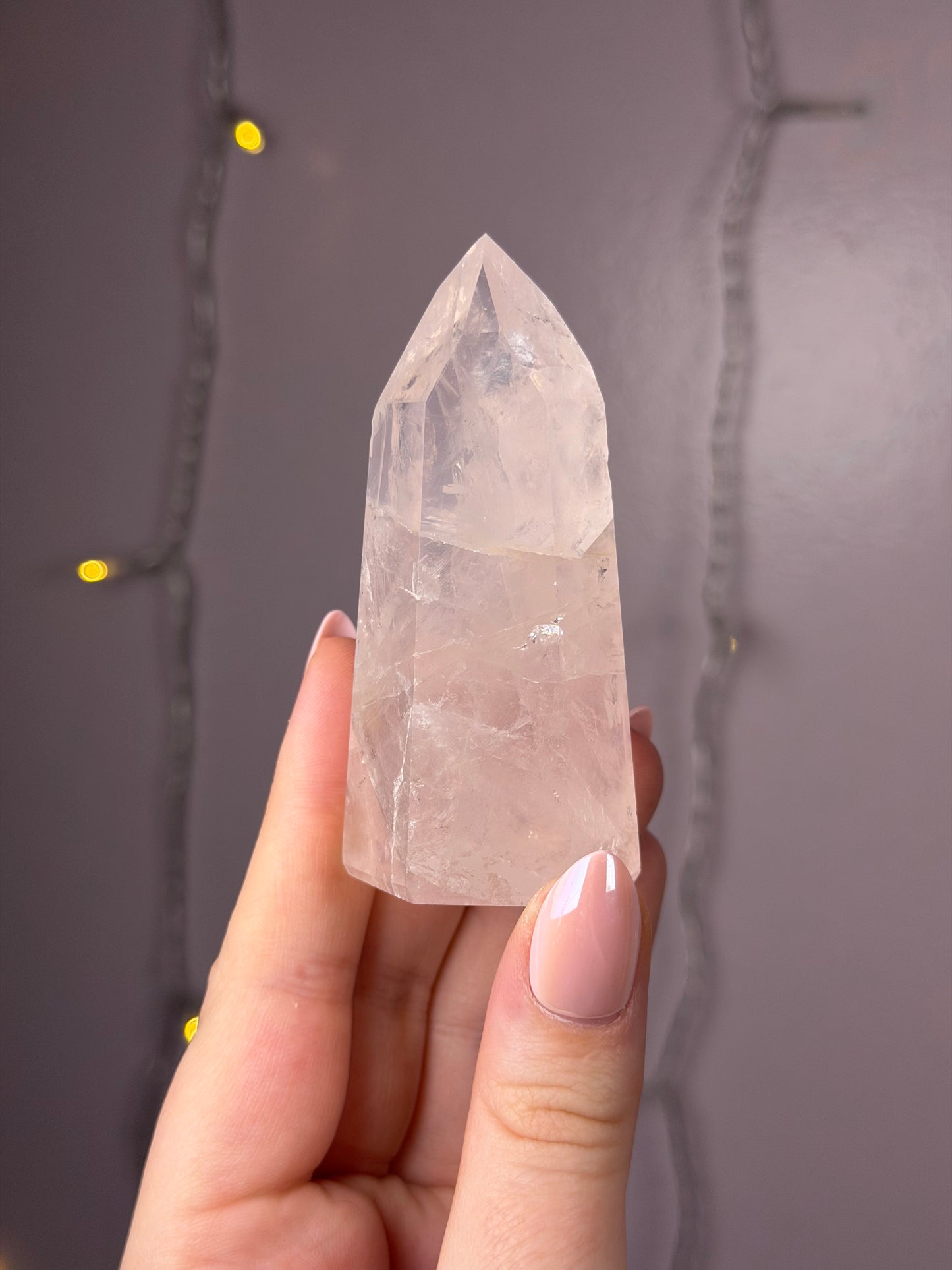 Clear & Gemmy Rose Quartz Tower