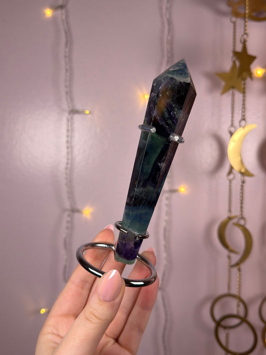 Fluorite Wand C (deep blue/purple/green)