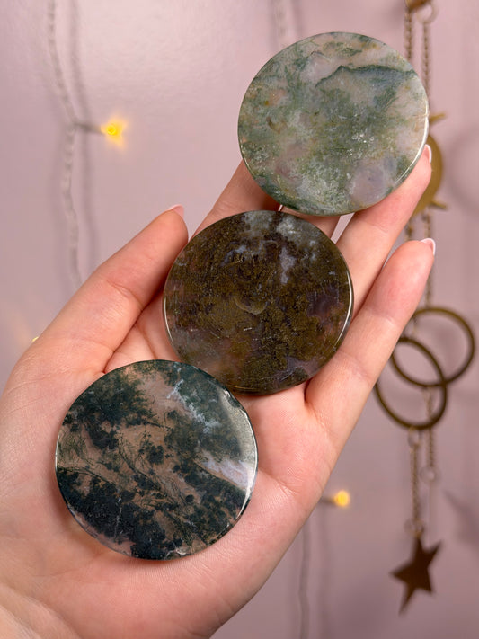 Mystery Moss Agate Disc