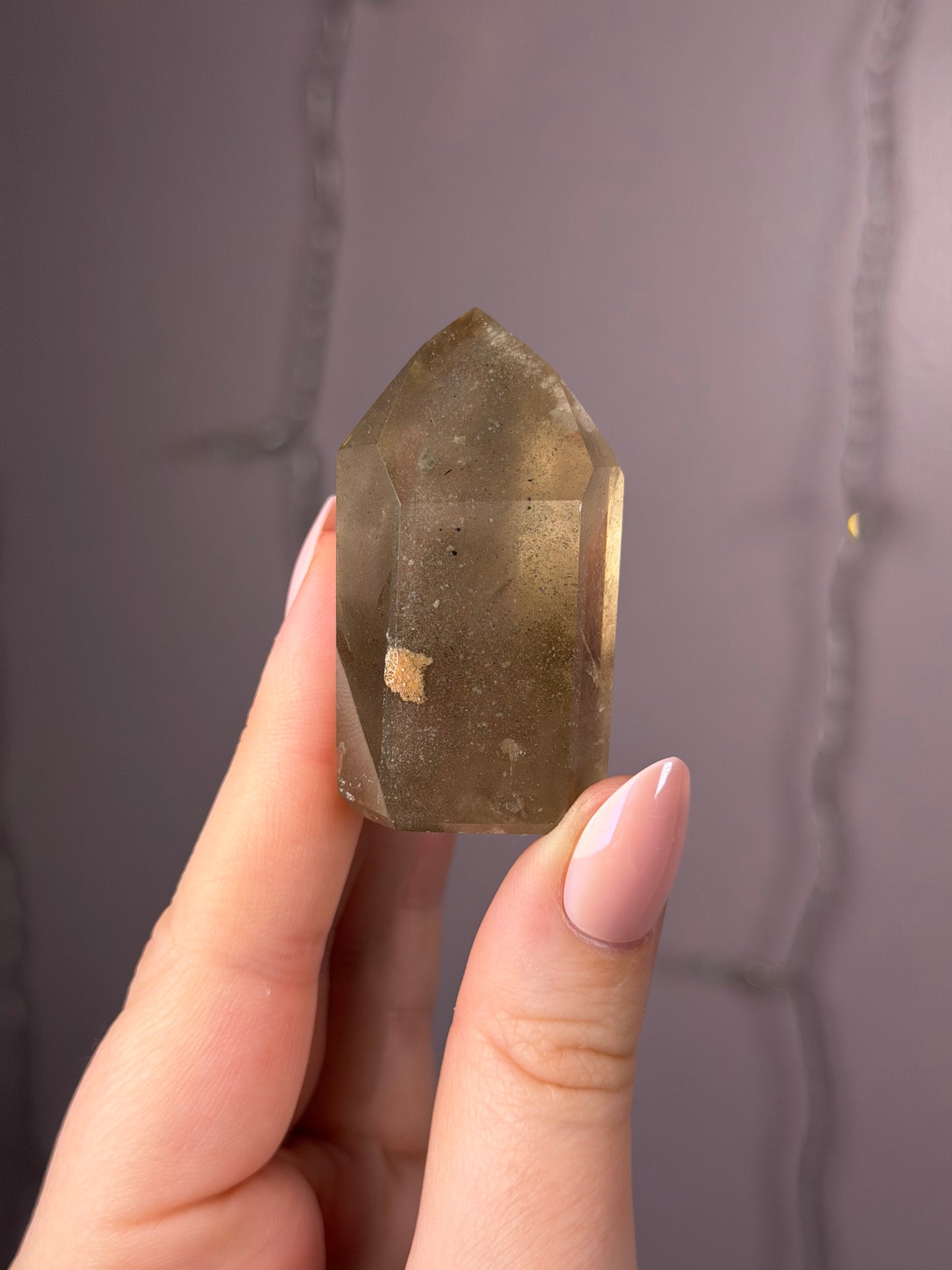 Smoky Grey/Green Garden Quartz Tower