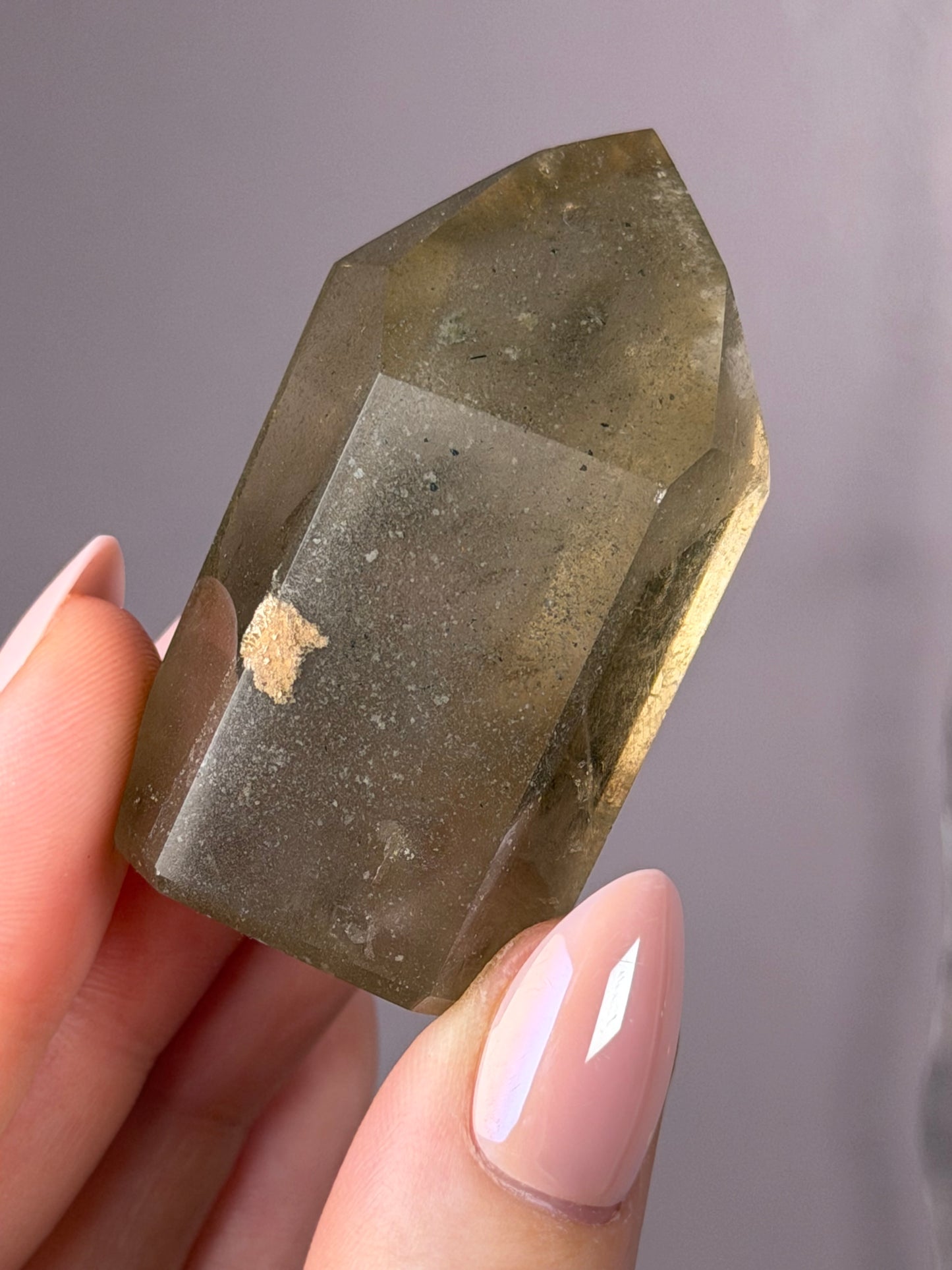 Smoky Grey/Green Garden Quartz Tower