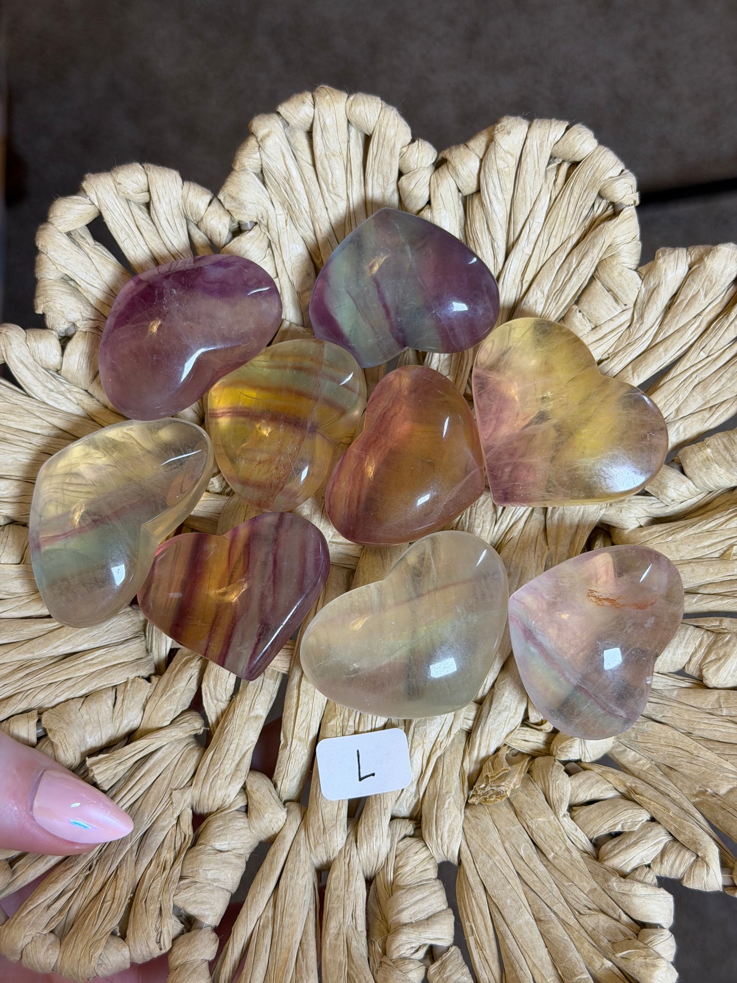 Candy Fluorite Hearts- You Choose Size