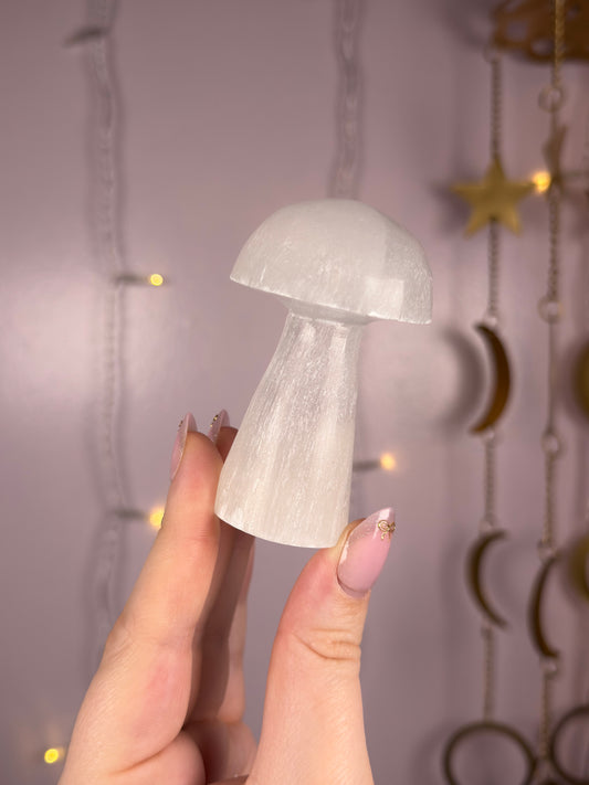 Selenite Mushroom Carving