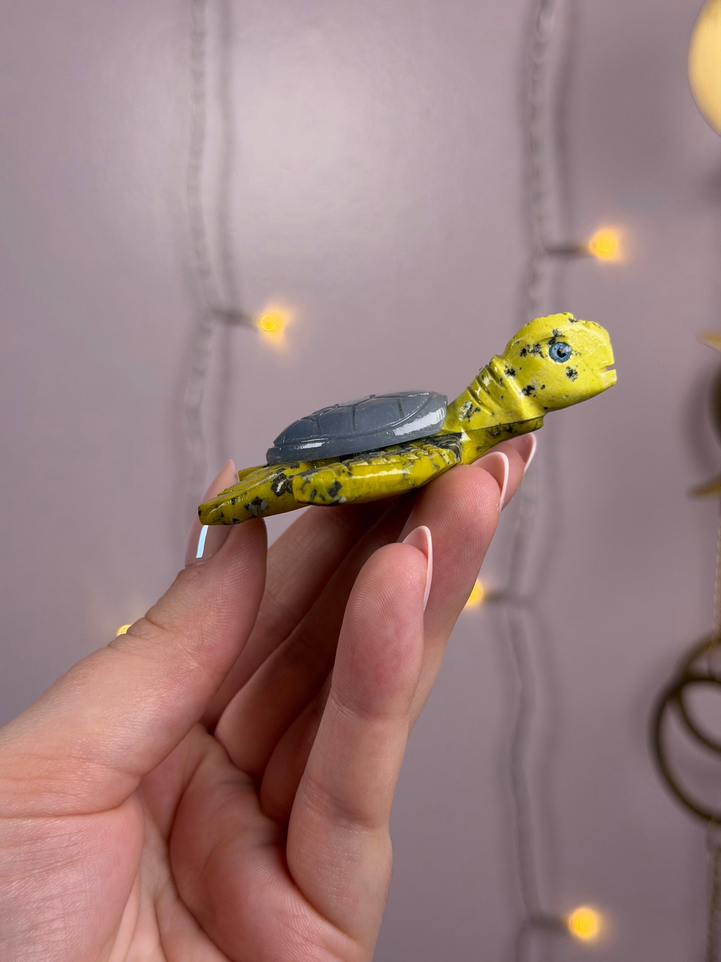 Mystery Serpentine x Angeline Sea Turtle Carving