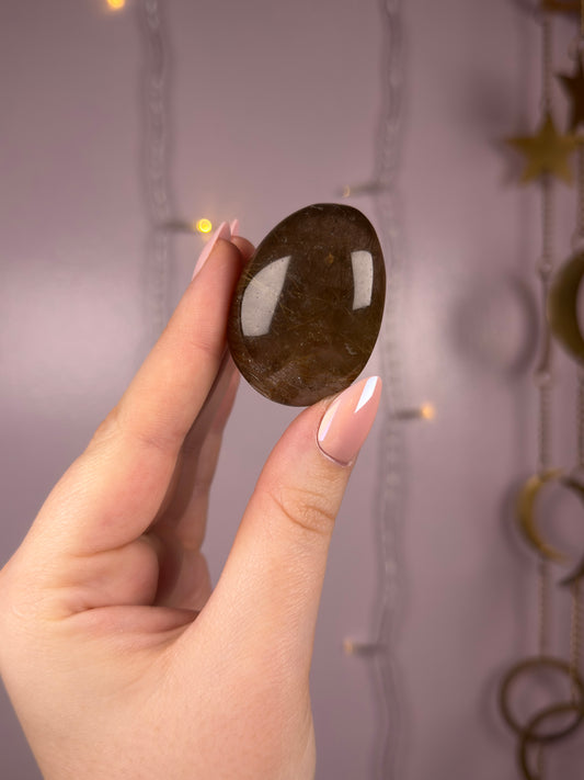 Smoky Deep Golden Rutile Lens