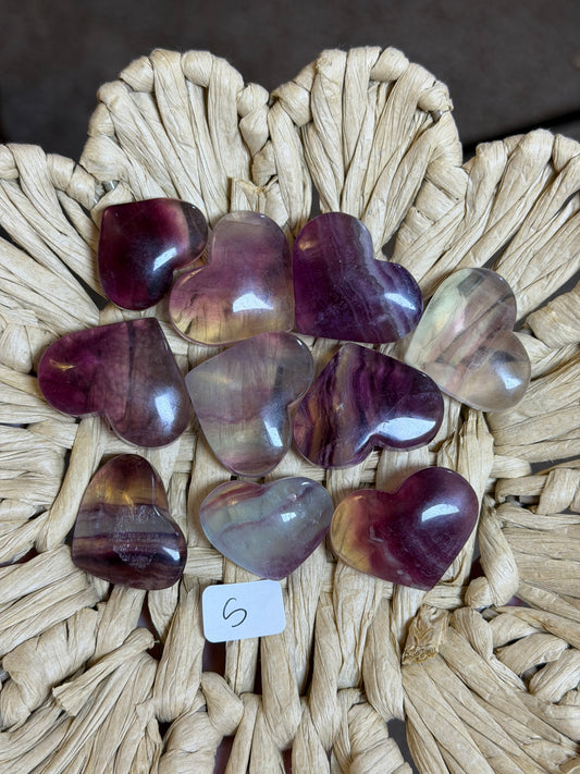 Candy Fluorite Hearts- You Choose Size