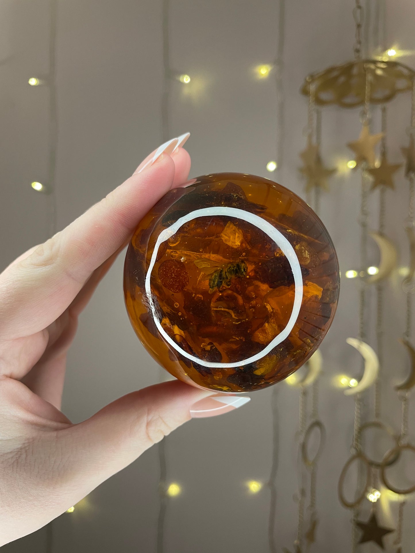 Genuine Baltic Amber Sphere x Bee (Large)