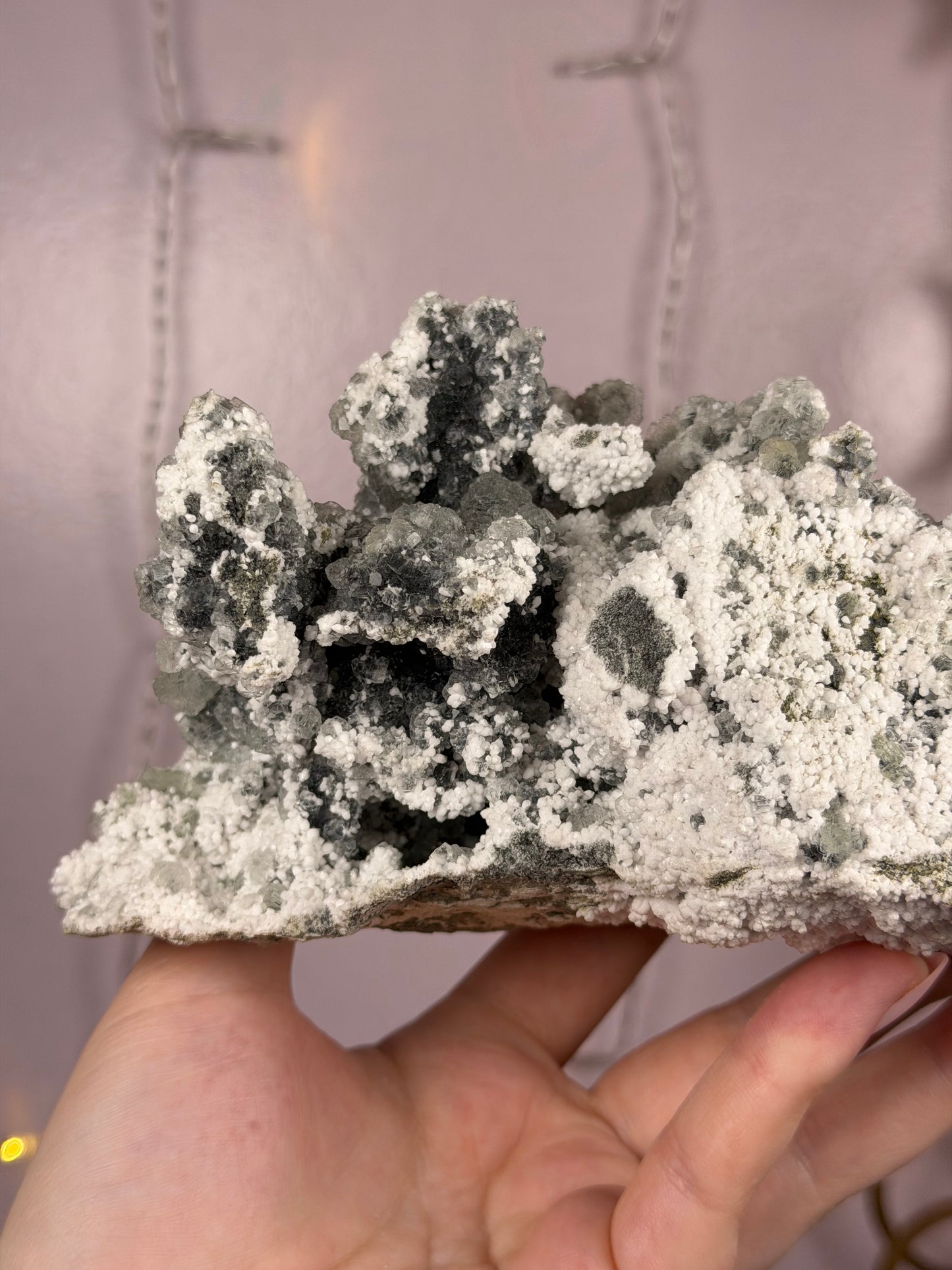 Collectors Piece Green Fluorite on Quartz & Calcite