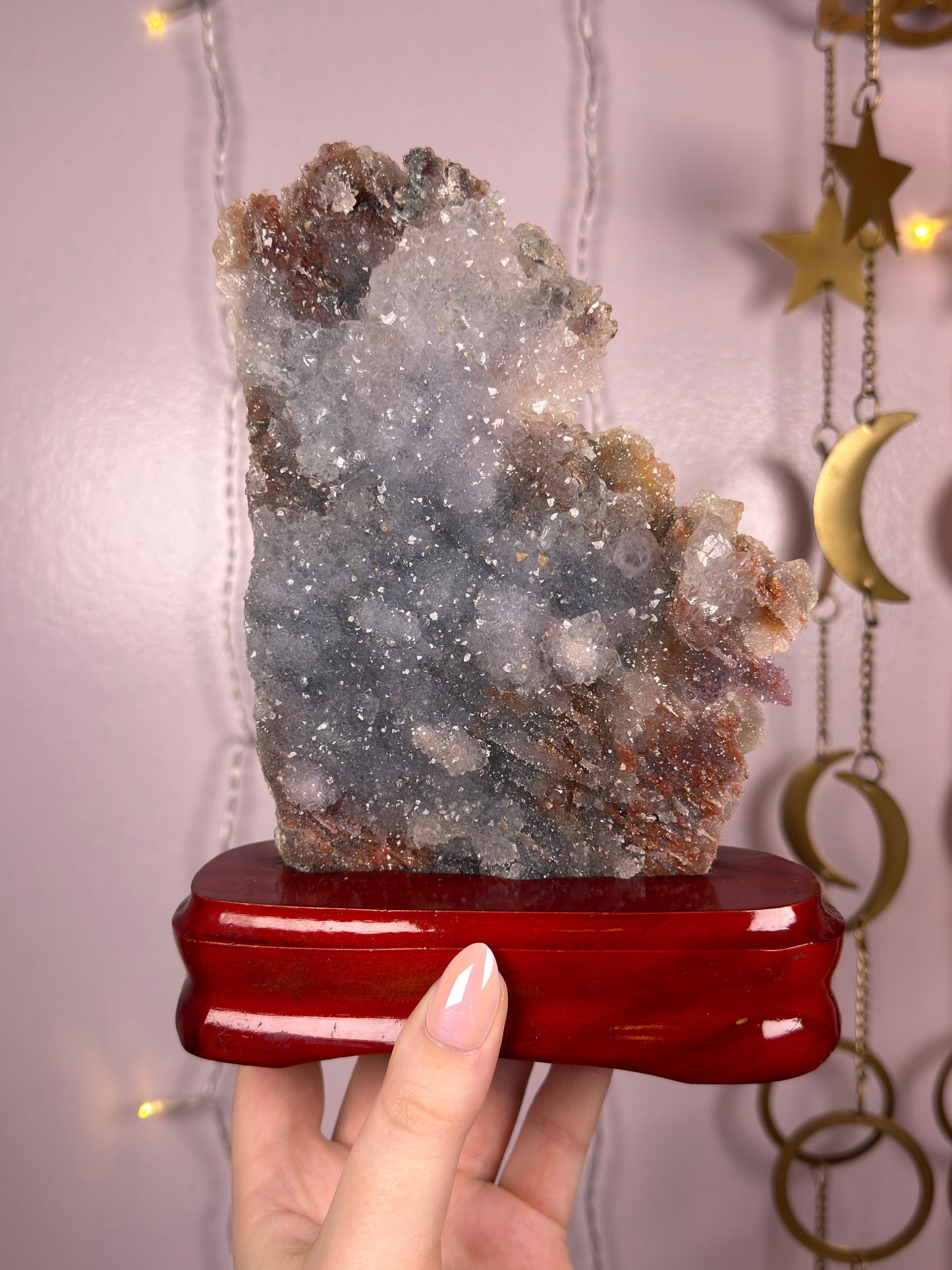 Blue/Red Amethyst Crust on Custom Base 110