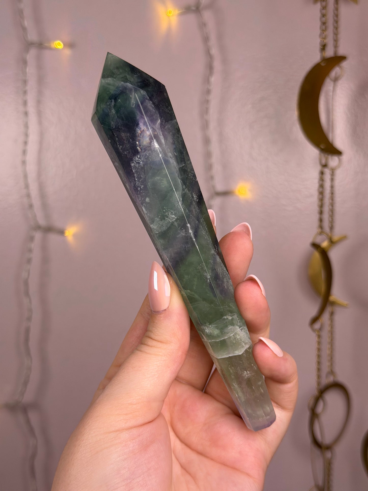 Fluorite Wand E (banded green/blue/purple)