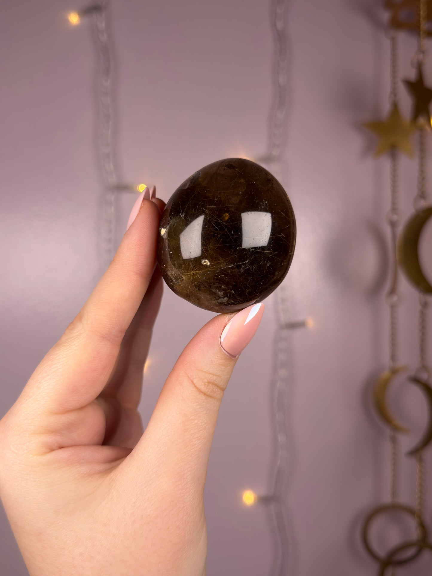 Smoky Deep Golden Rutile Lens