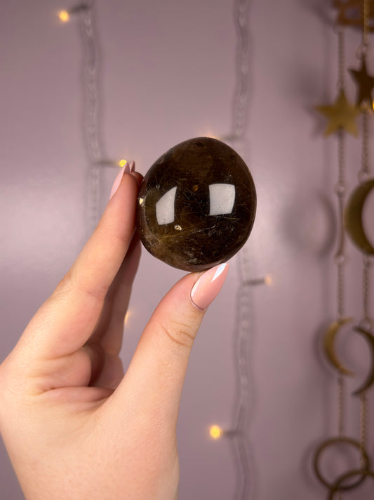 Smoky Deep Golden Rutile Lens