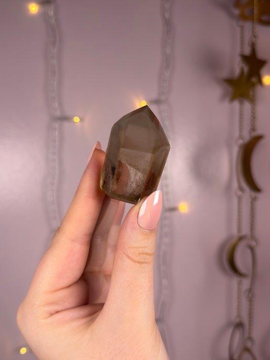 Smoky Grey Phantom Quartz Tower