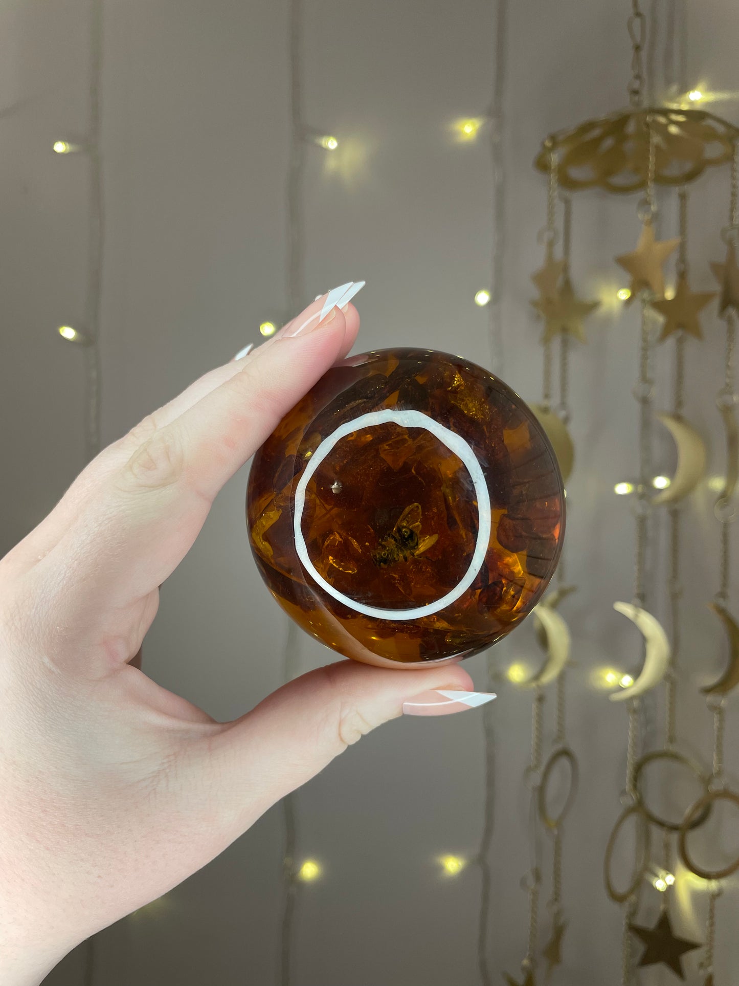 Genuine Baltic Amber Sphere x Bee (Large)