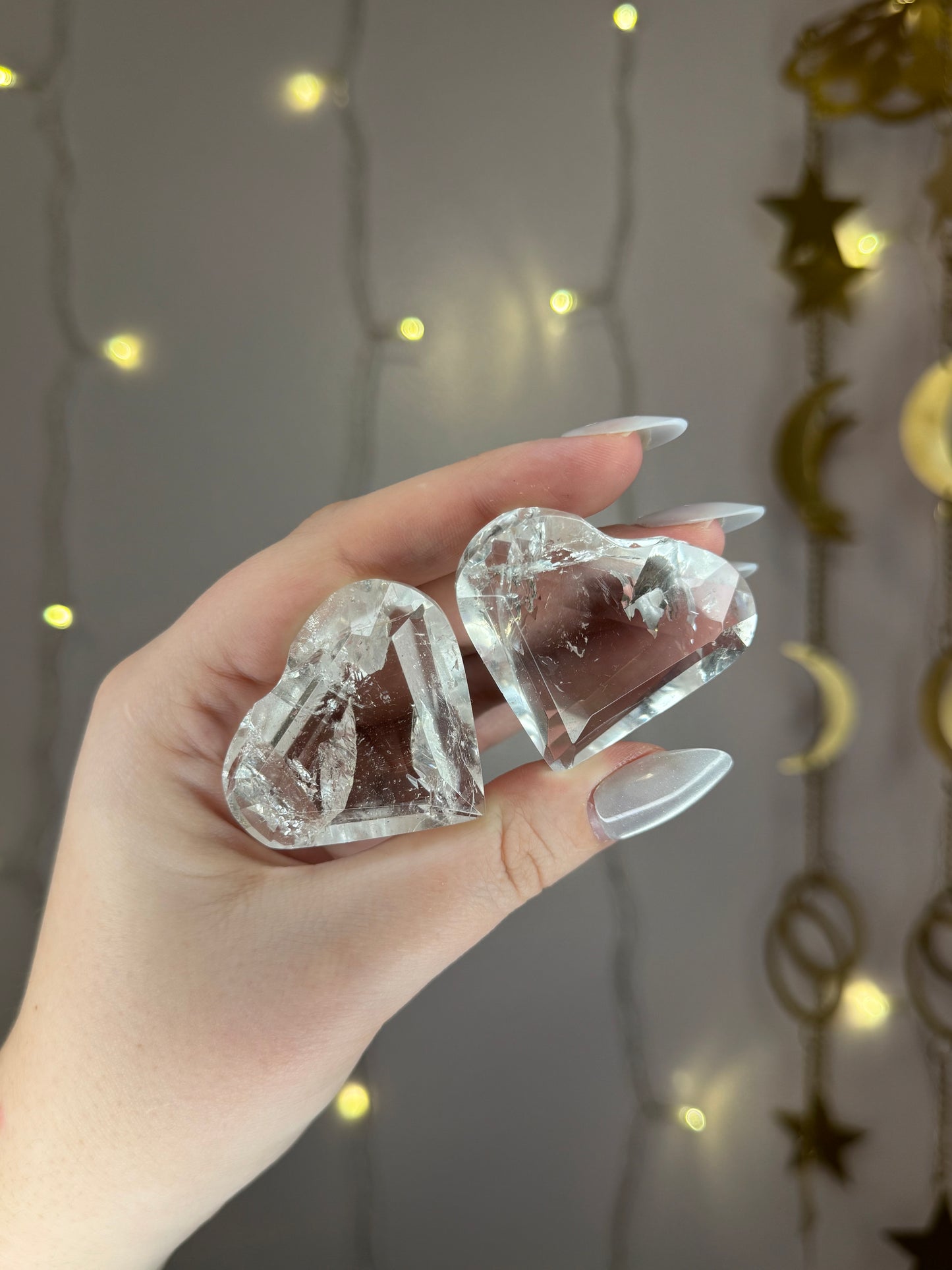 Faceted Clear Quartz Heart