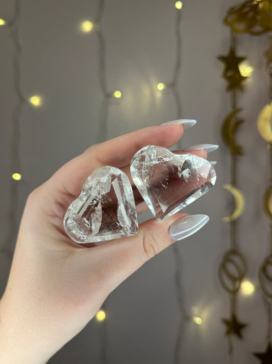 Faceted Clear Quartz Heart
