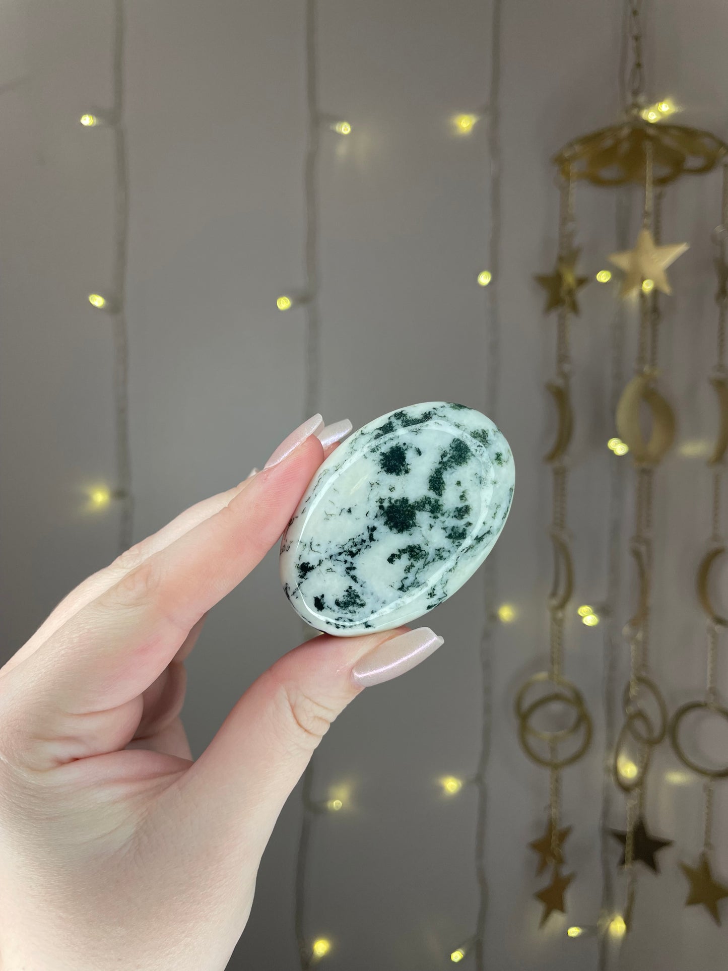 Moss Agate Palmstones- You Choose