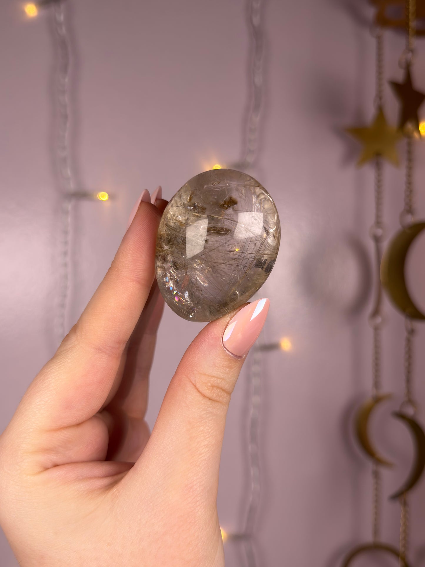 Gold/Silver Rutile x Garden Quartz Lens