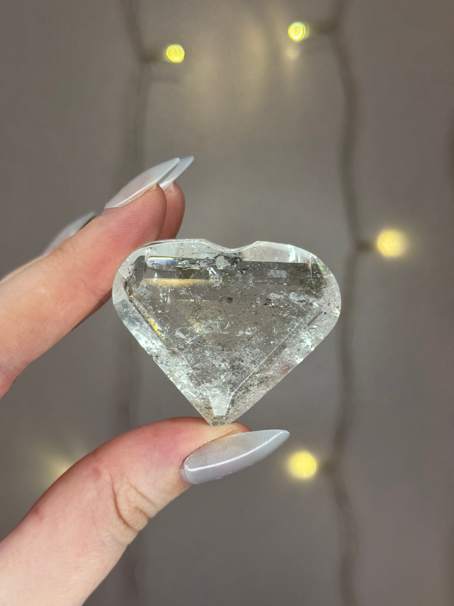 Faceted Clear Quartz Heart