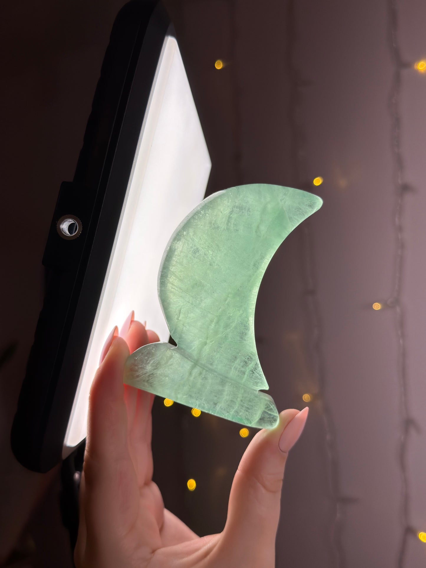 Green Fluorite Standing Moon B (light green)